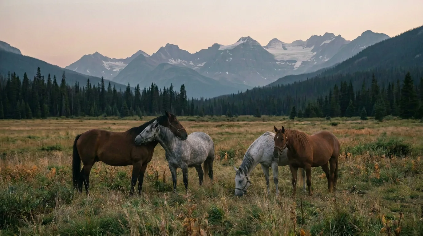 Chevaux en liberté, Écuries du Léman, Haute-Savoie